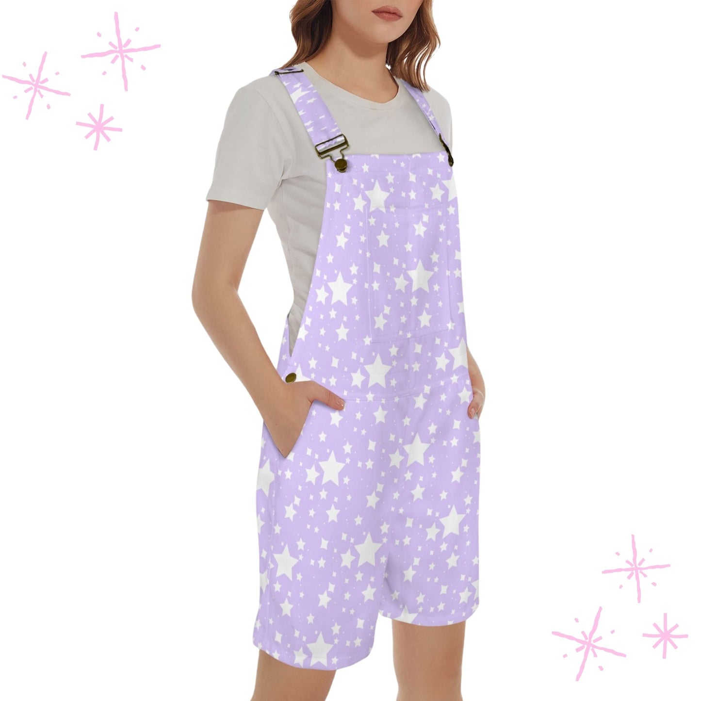 Yume Lavender Stardust Shortie Overall