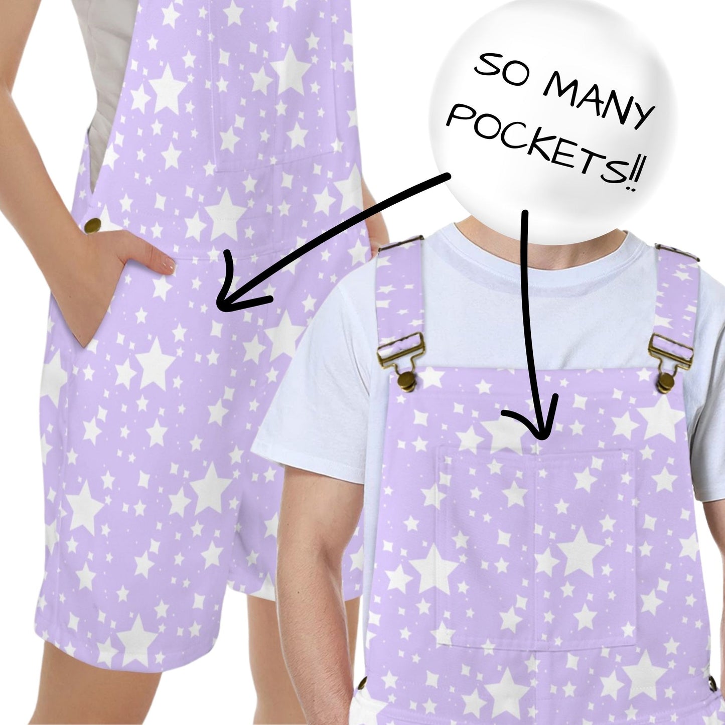 Yume Lavender Stardust Shortie Overall