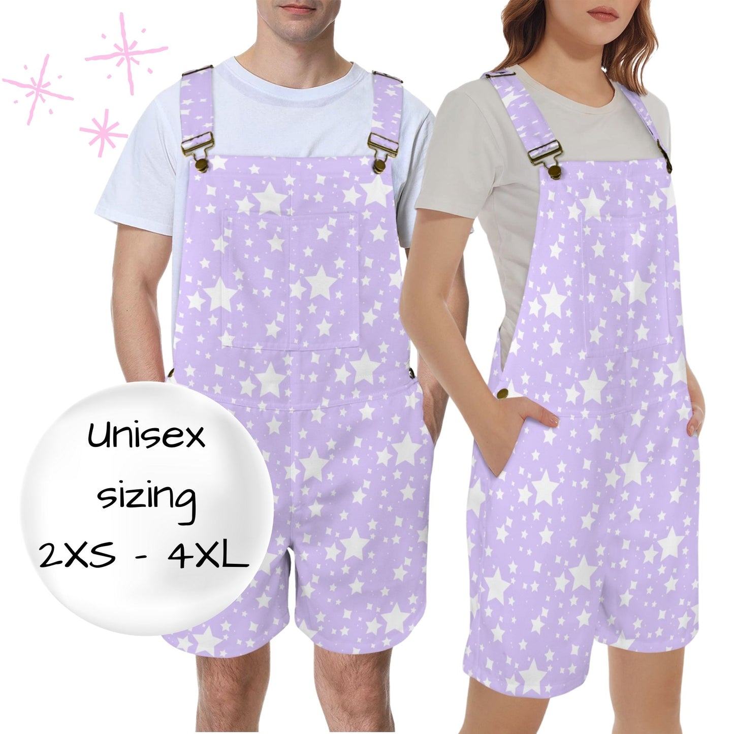Yume Lavender Stardust Shortie Overall