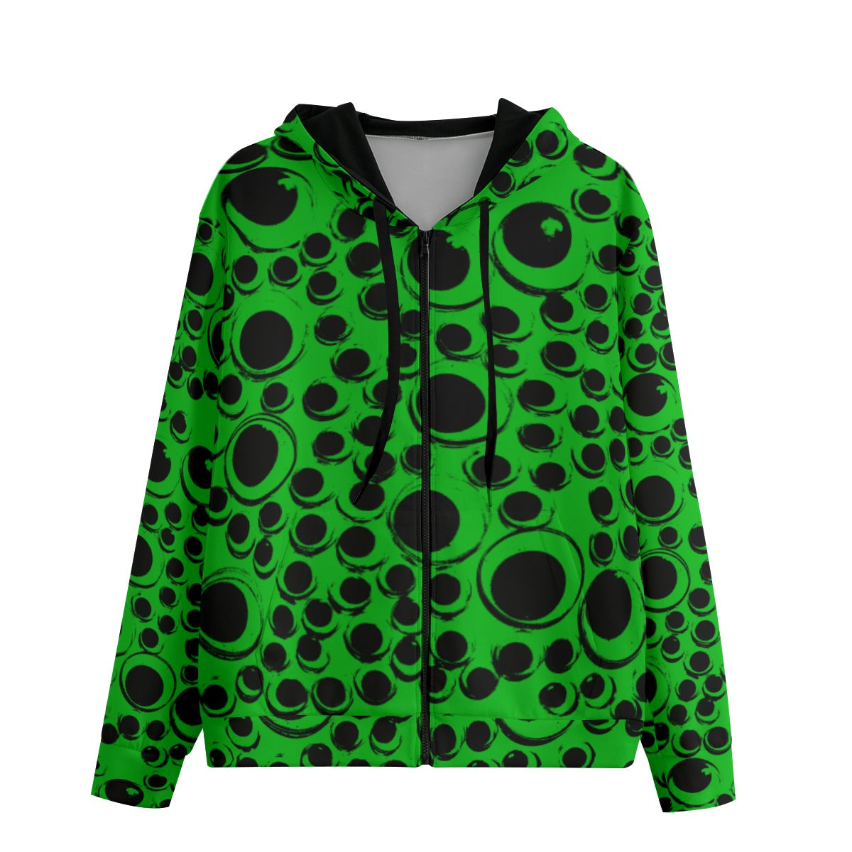 Zine Eyeballs Hoodie Alien Froggy Green