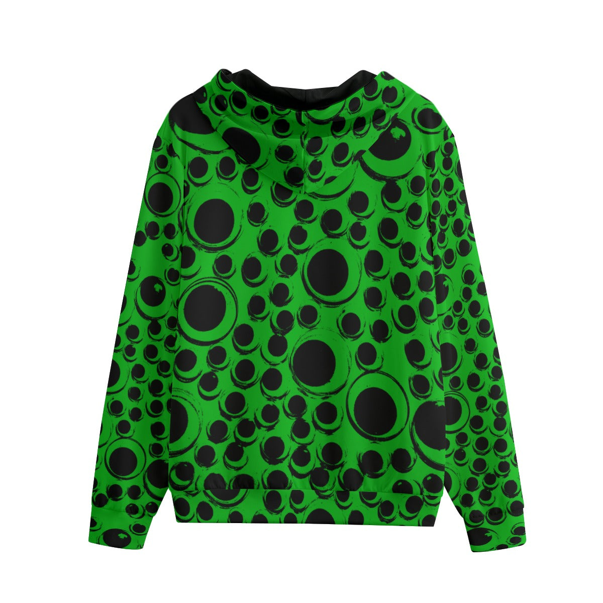 Zine Eyeballs Hoodie Alien Froggy Green back