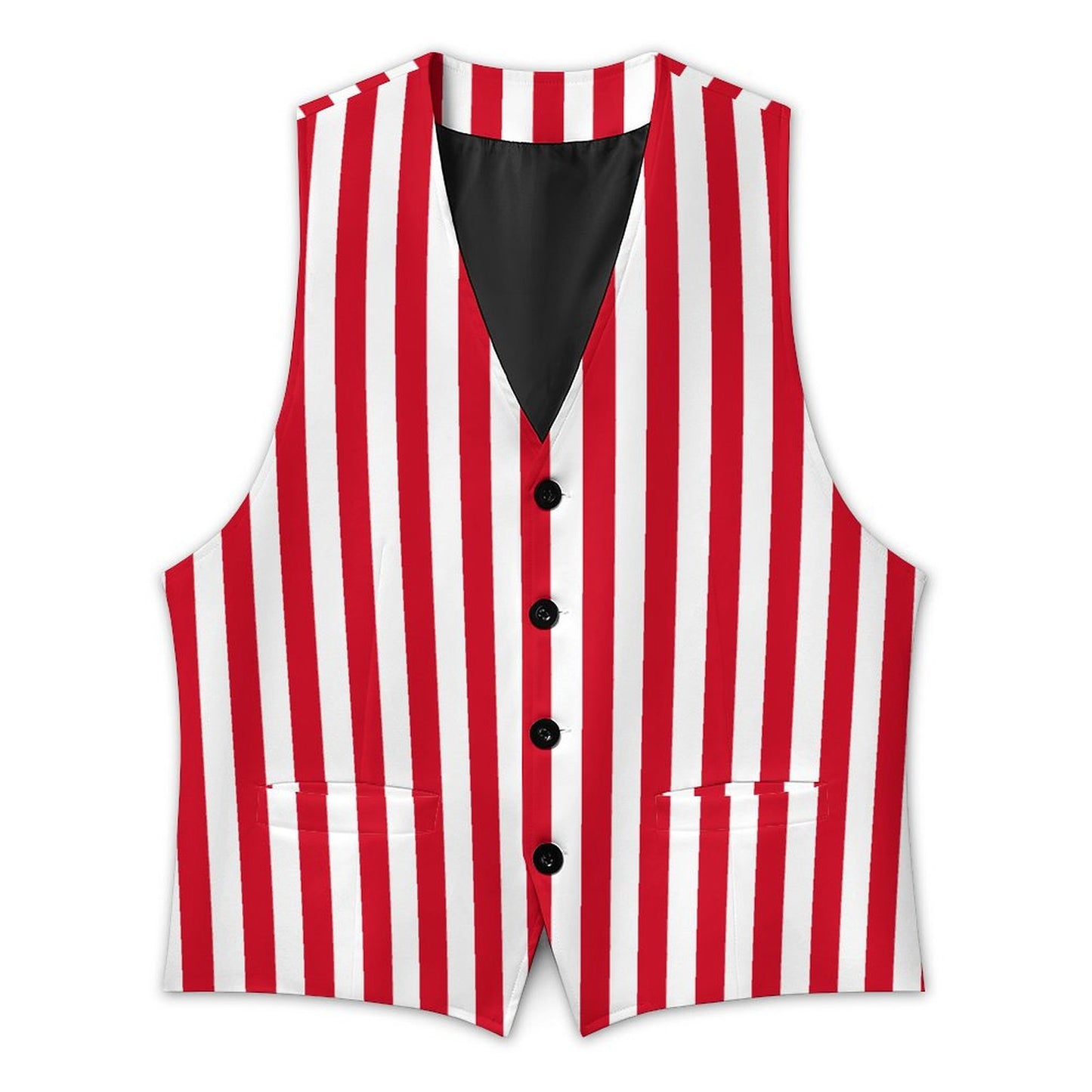 Rot-weiß gestreifte Herrenweste im Stil eines Eisdielenbesitzers