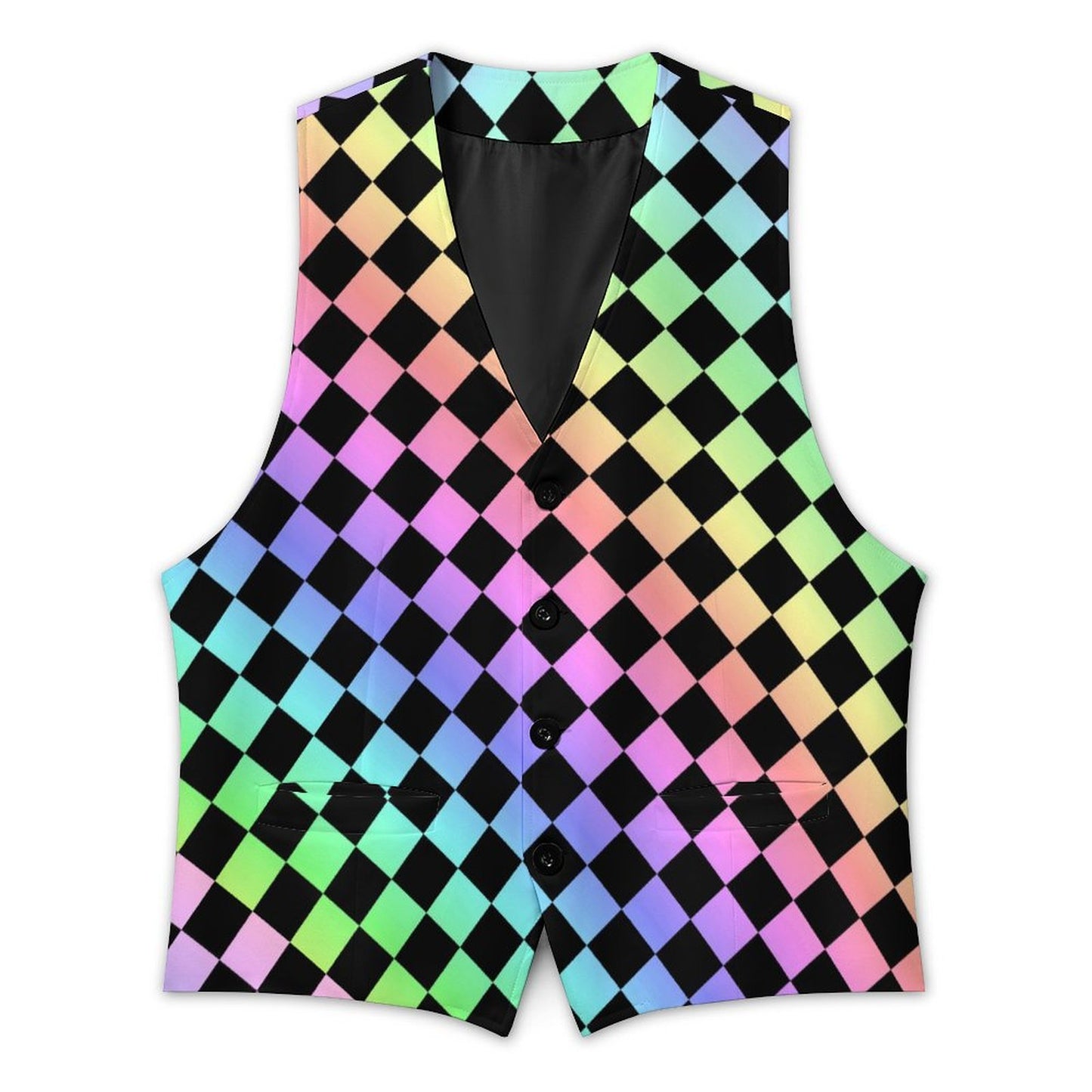 Harlequin Rainbow Gents Mens Fancy Vest