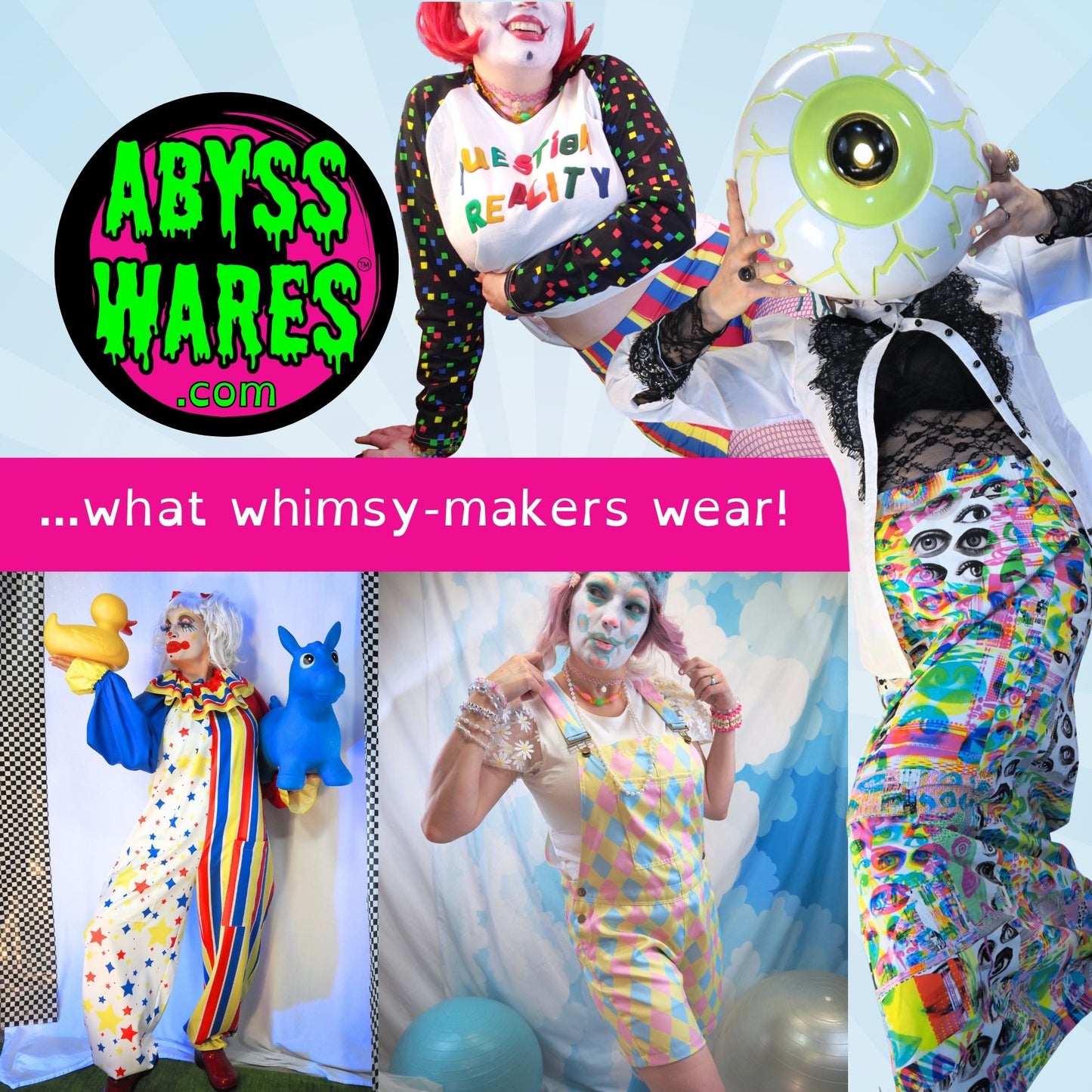 Periwinkle Pandemonium Jester Clown Suit n Ruffle Collar