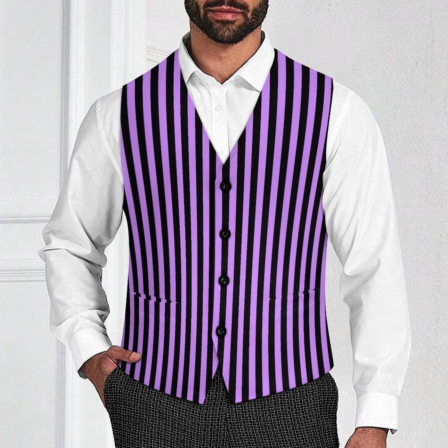 Amethyst Circus Stripe Waistcoat Fancy Vest