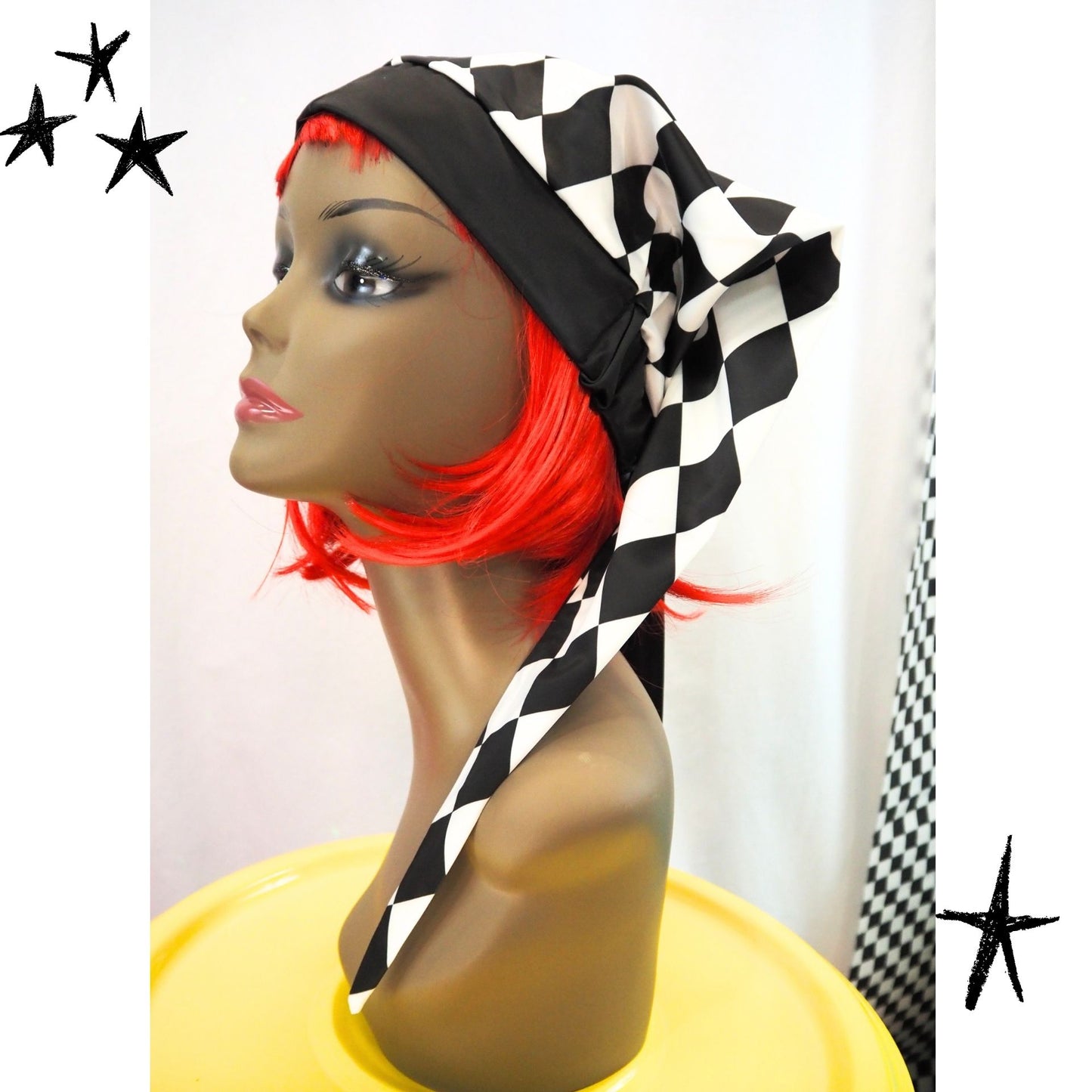 Fang Jester Hat Emerald Harlequin Double Pointed Clown Cap