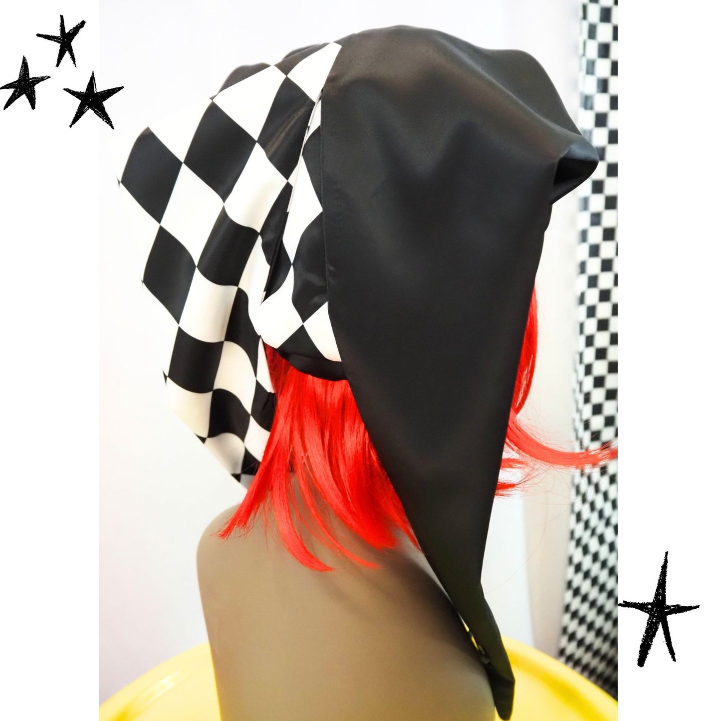 Fang Jester Hat Emerald Harlequin Double Pointed Clown Cap