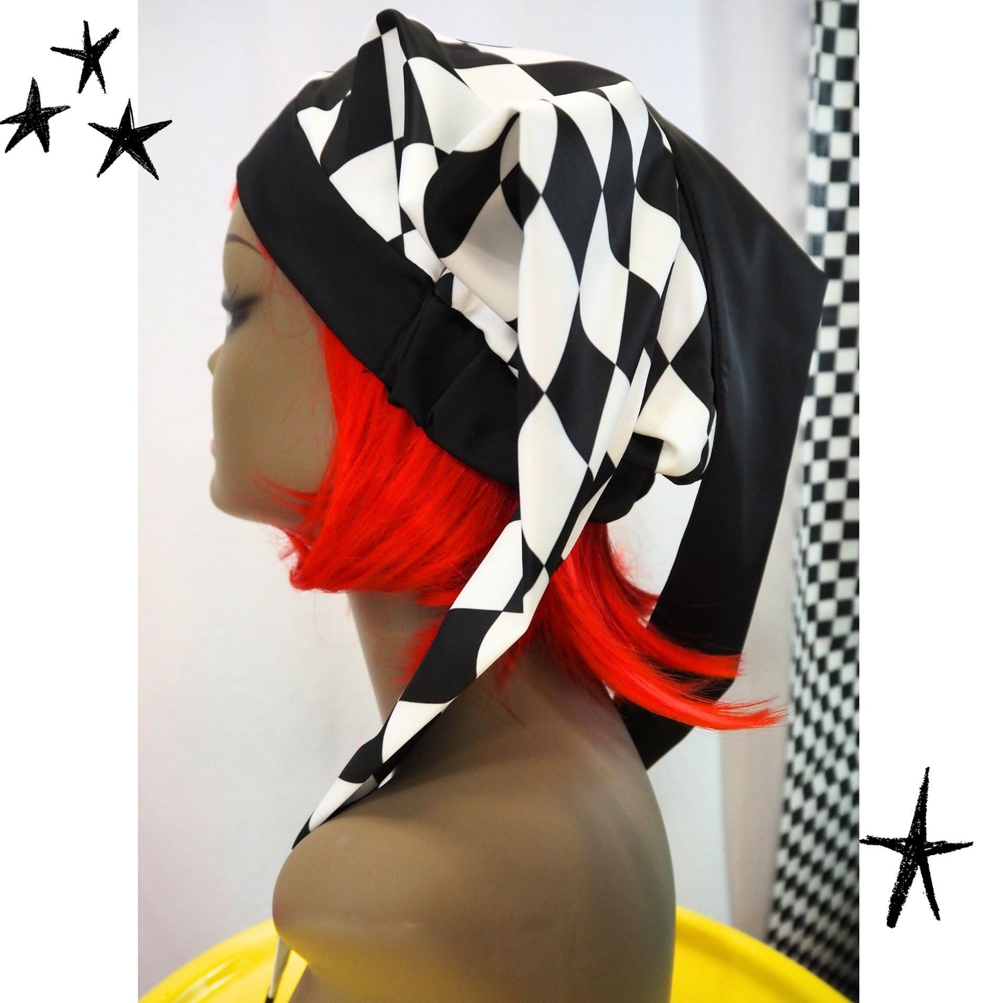 Fang Jester Hat Emerald Harlequin Double Pointed Clown Cap