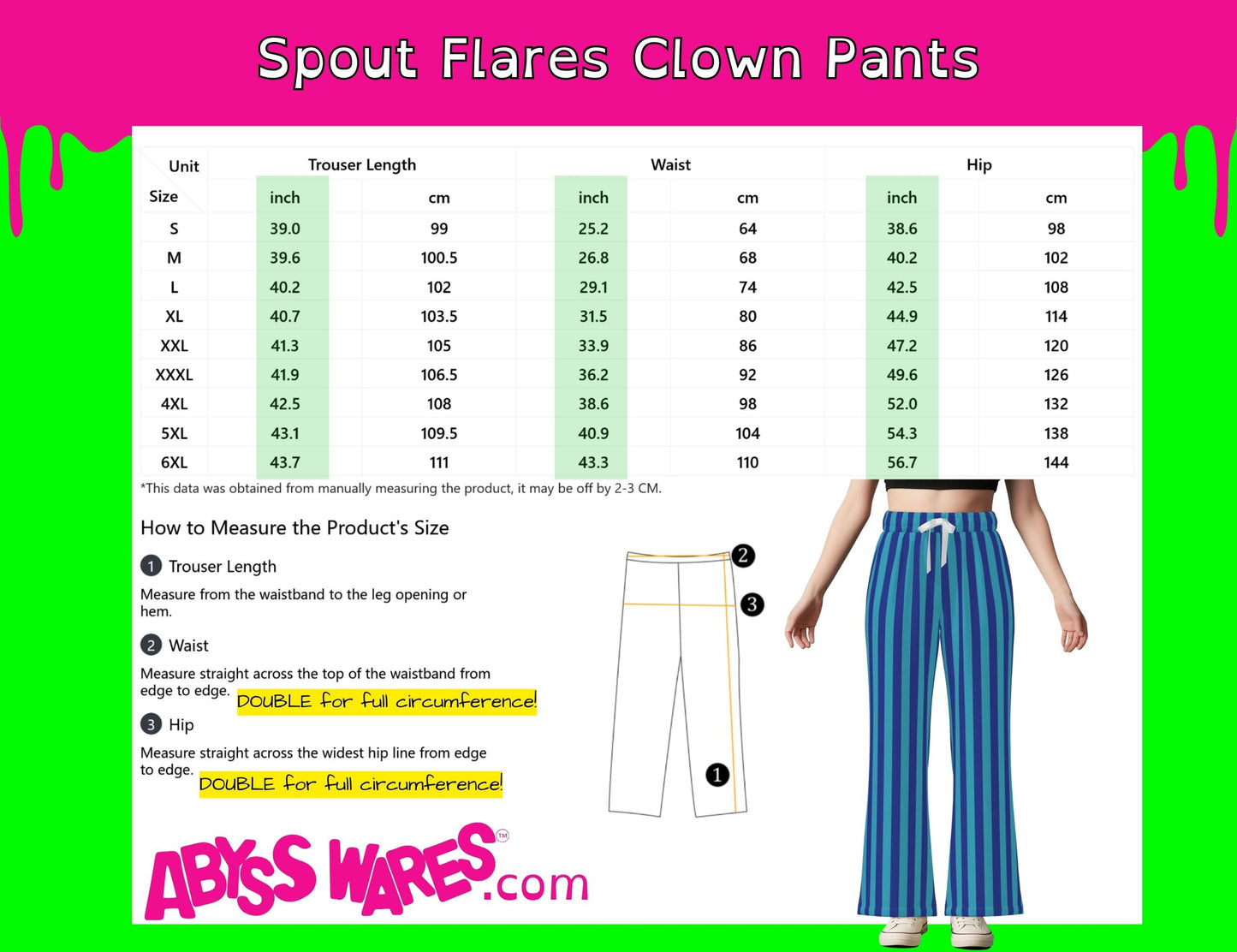 Spout Flares Into The Blue Stripe Wide Leg Bell Bottoms Clown Pants