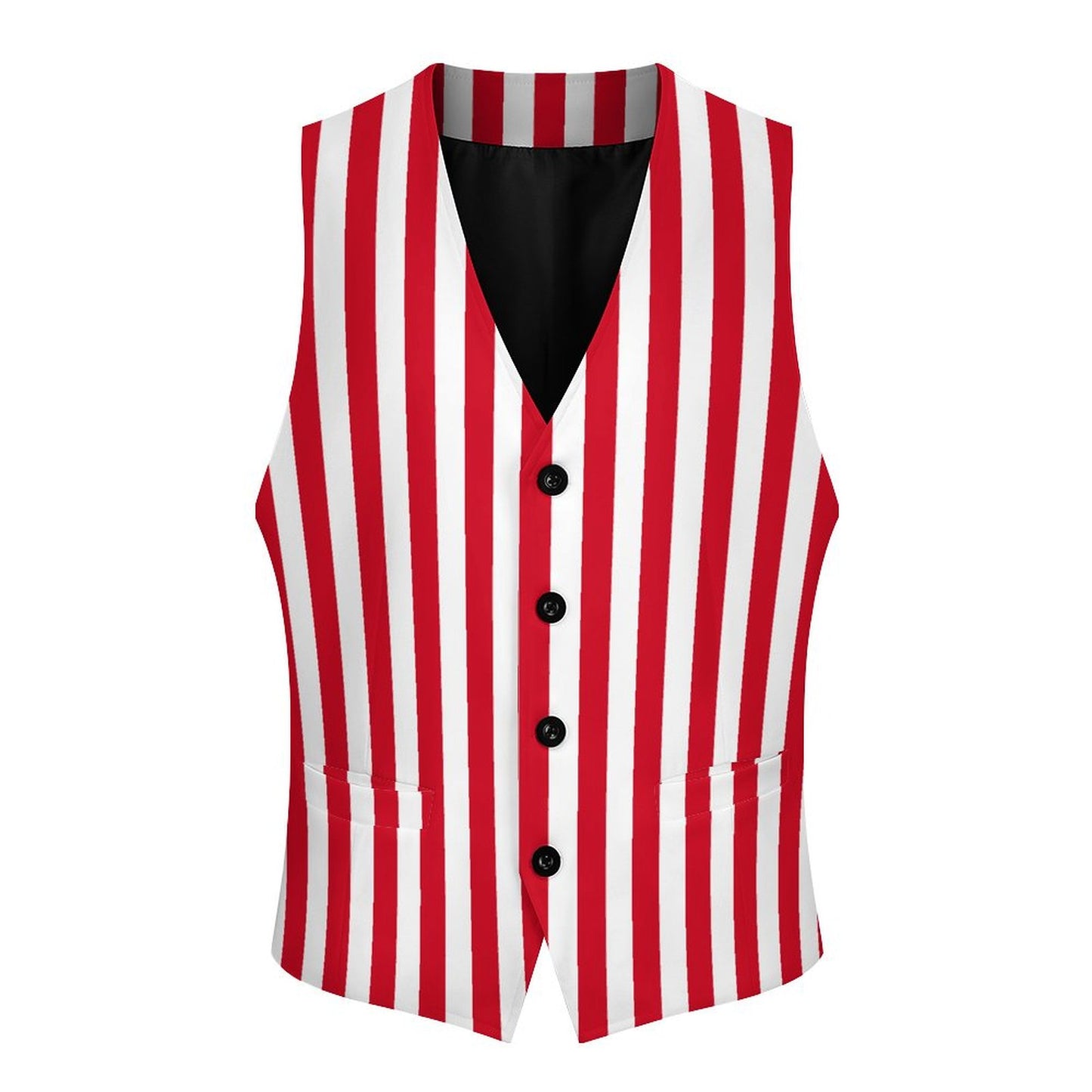 Rot-weiß gestreifte Herrenweste im Stil eines Eisdielenbesitzers