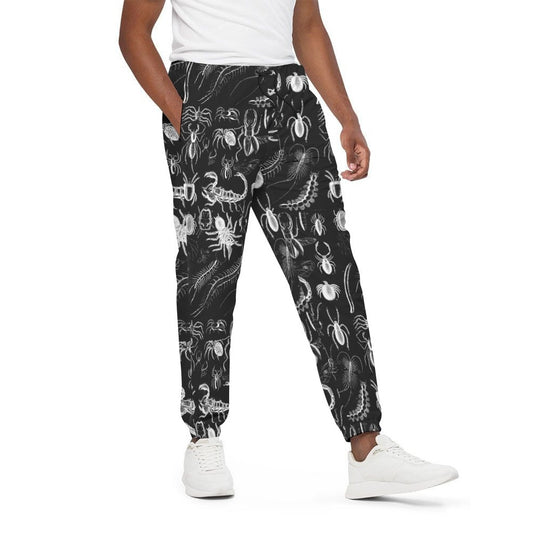 creepy cute dark academia style insect print cotton joggers for men unisex