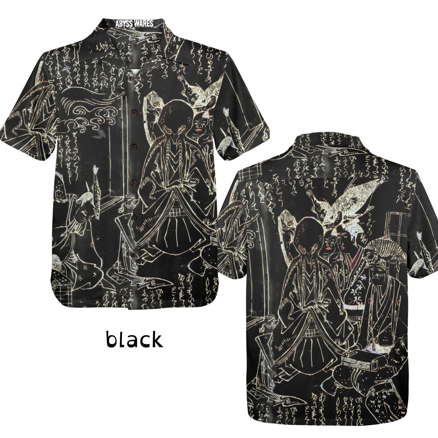 Ukiyoe Cthulhu Mens Hawaiian Shirt