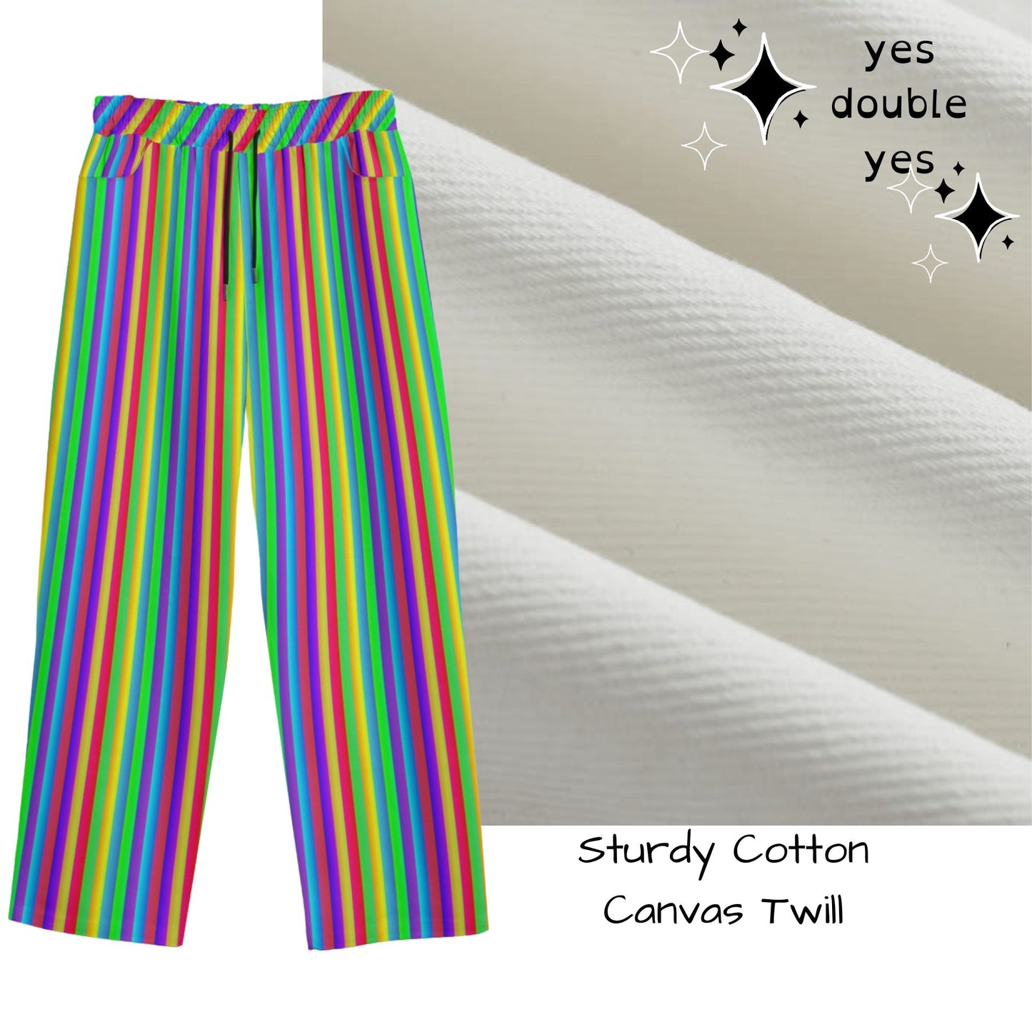 Rainbow Fruit Stripe Wide Leg Jeans Clowncore Pants