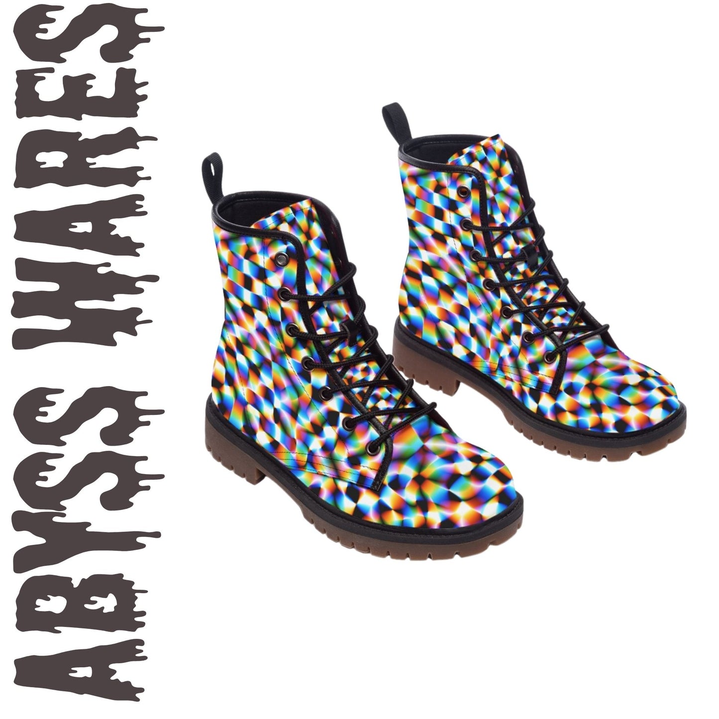 Checker Hacker Combat Boots Vaporwave Whimsigoth Nonbinary Sizing