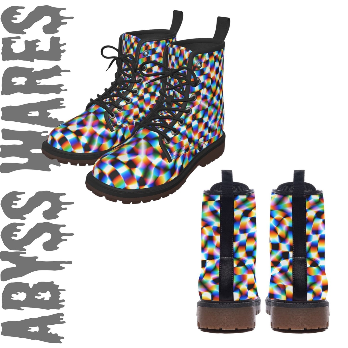 Checker Hacker Combat Boots Vaporwave Whimsigoth Nonbinary Sizing