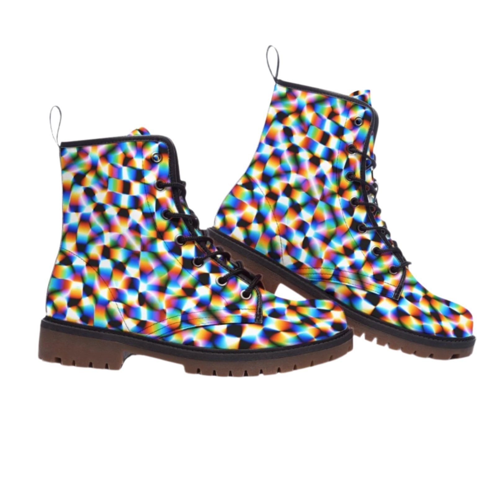 Checker Hacker Combat Boots Vaporwave Whimsigoth Nonbinary Weirdcore 