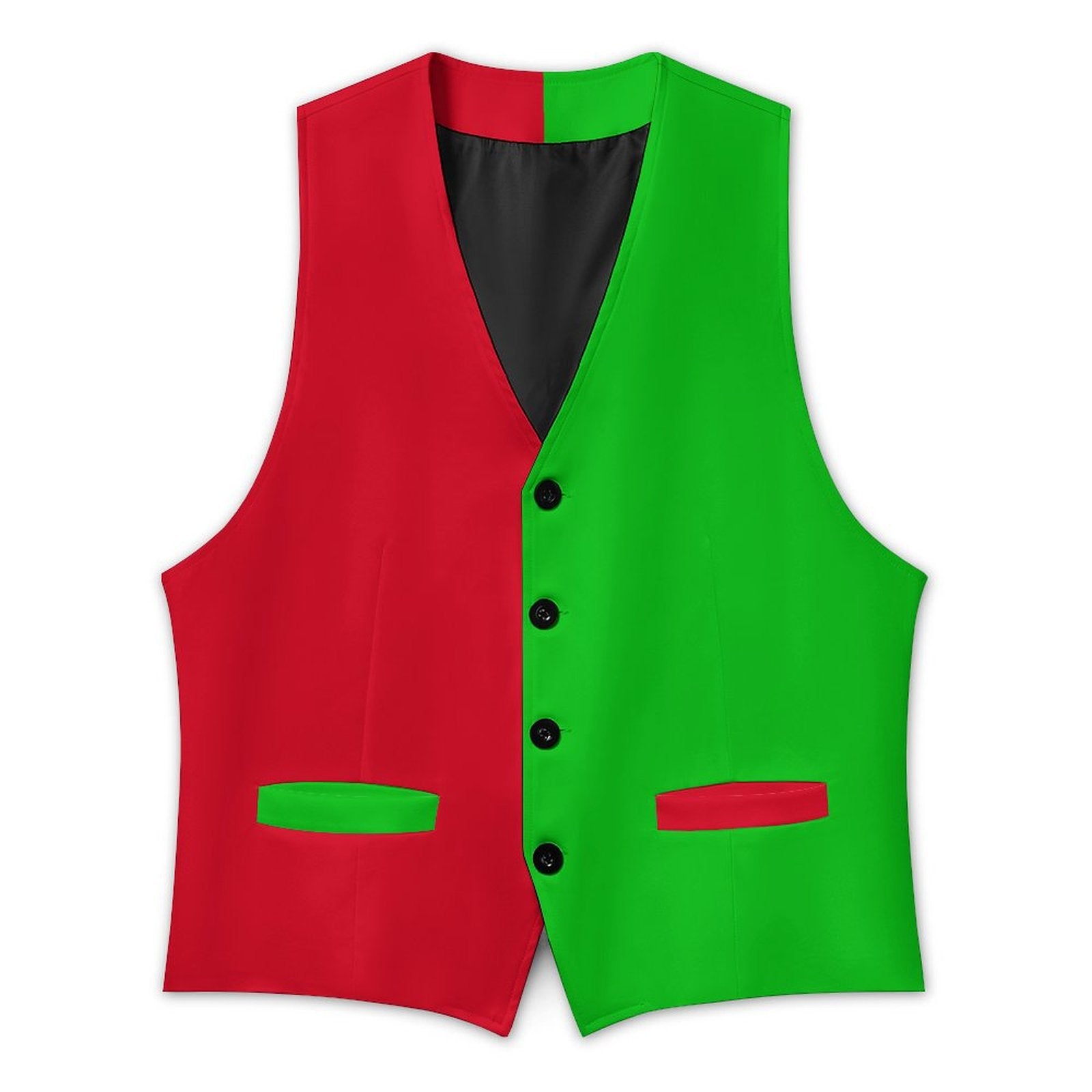 Christmas Jester Colorblock Men's Fancy Vest