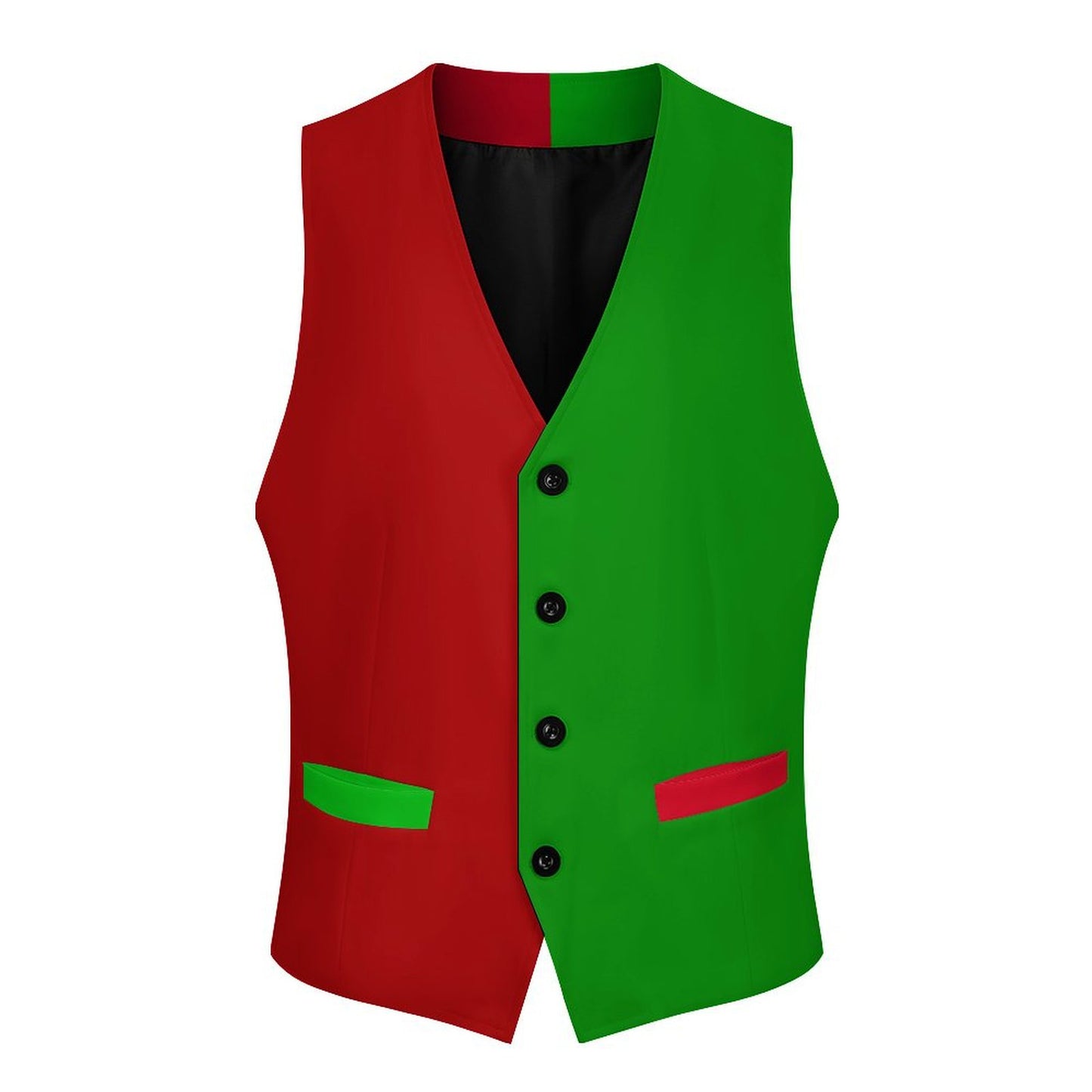 Christmas Jester Colorblock Men's Fancy Vest