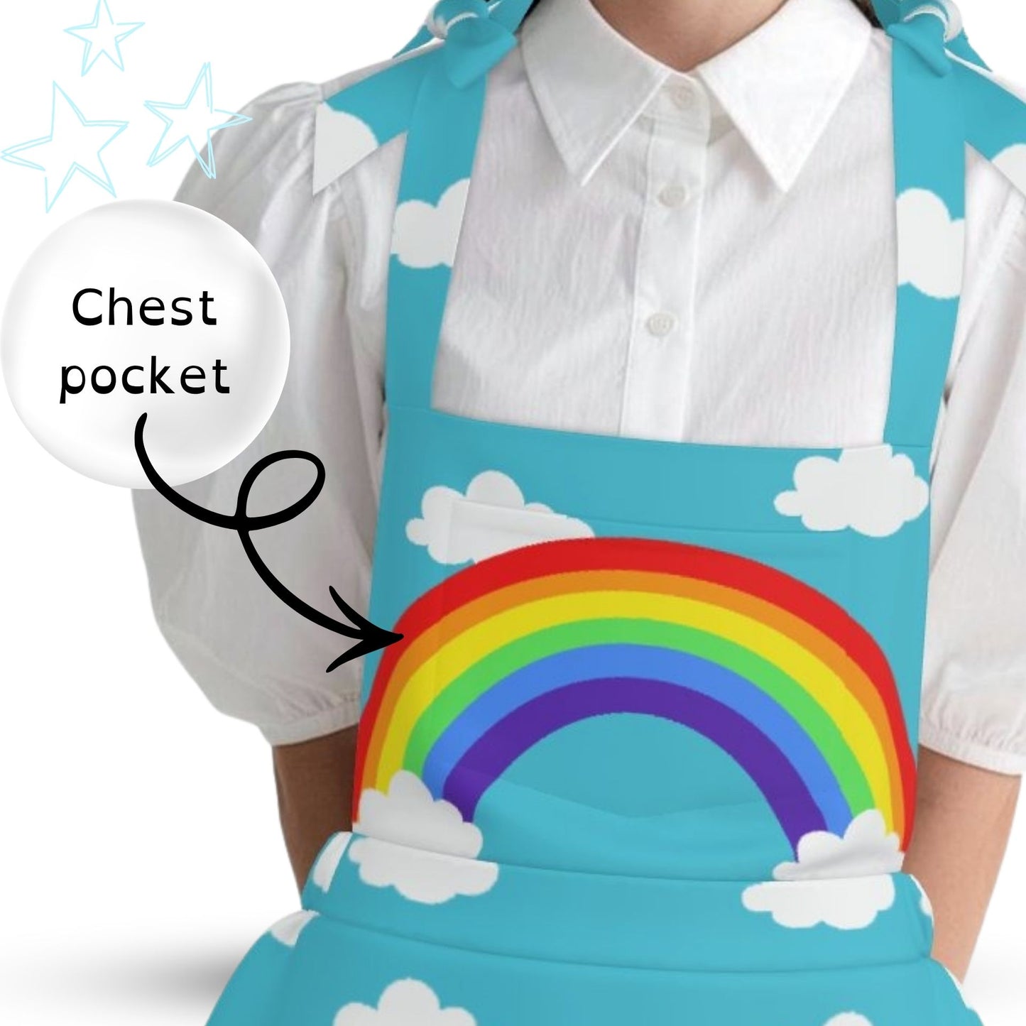 Clouds n Rainbow Overalls Dress Kidcore Jumper Pinafore