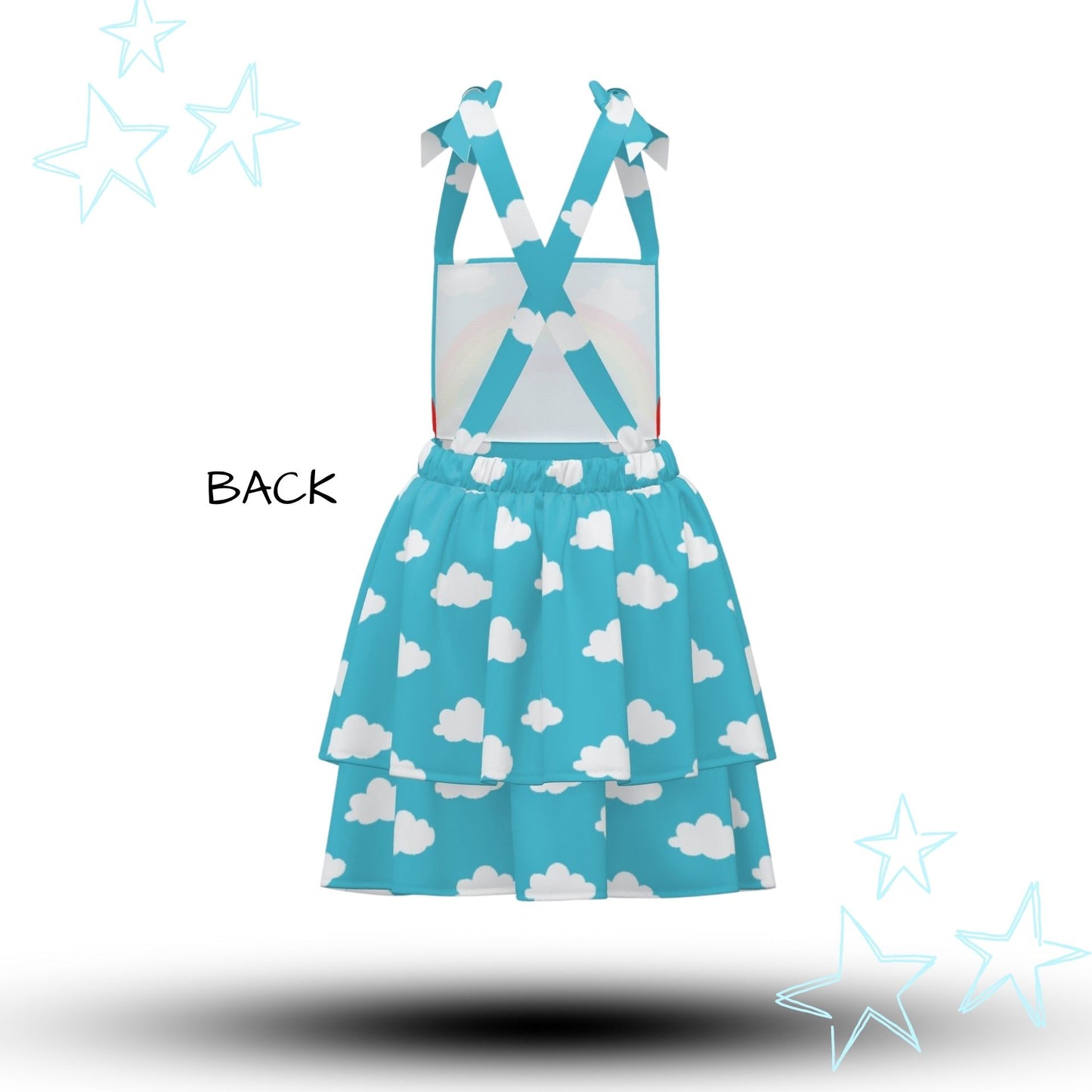 Clouds n Rainbow Overalls Dress Kidcore Jumper Pinafore