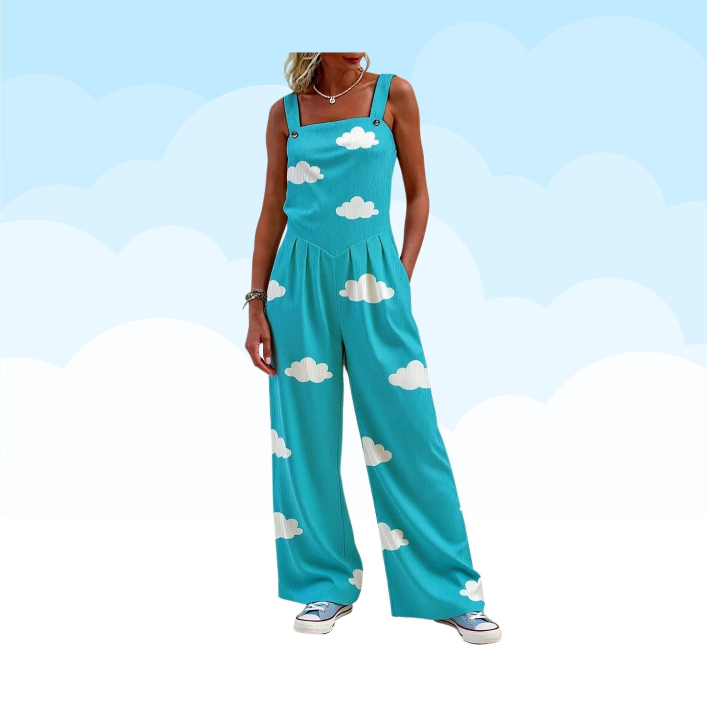 Cloudy Heaven Palazzo Overalls
