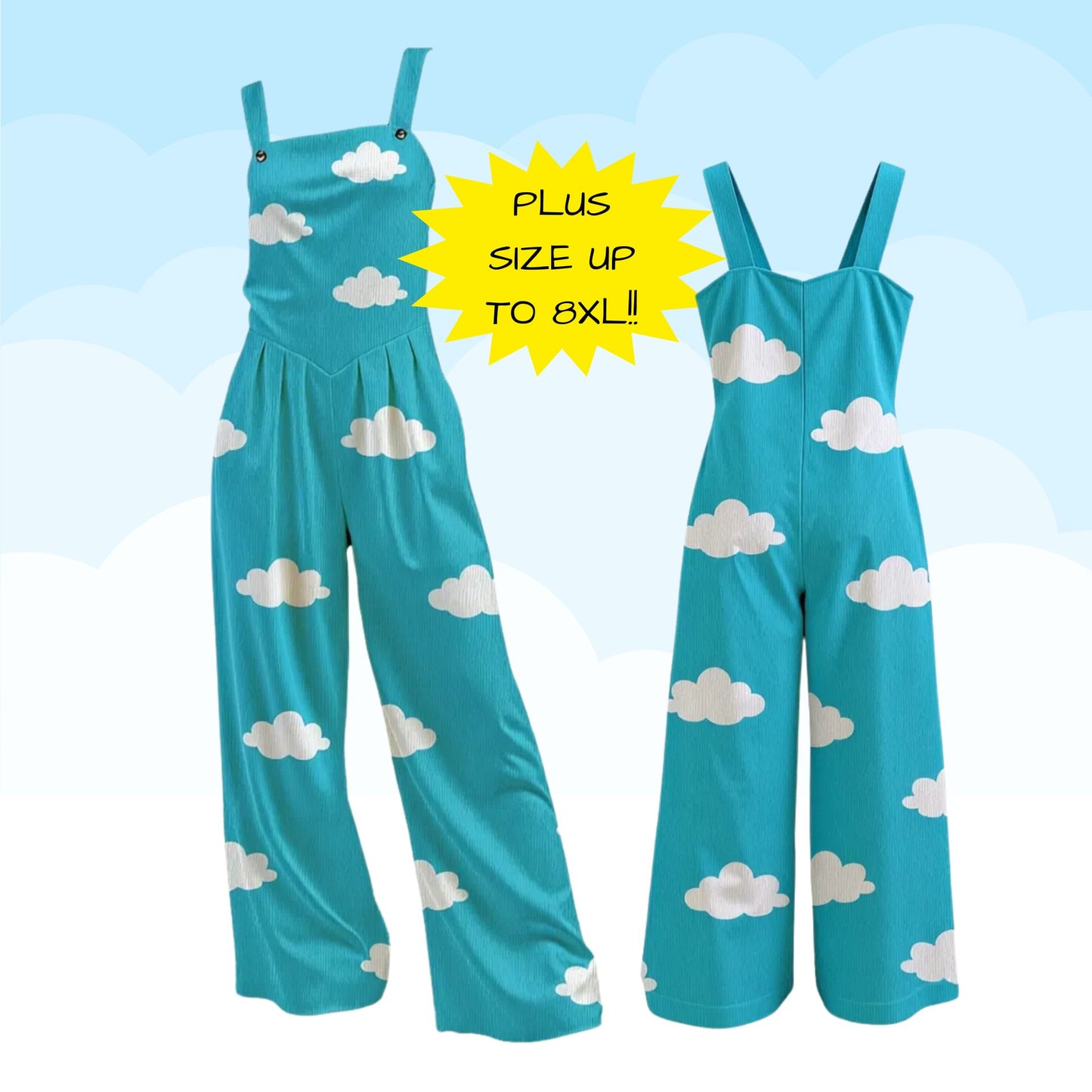 Cloudy Heaven Palazzo Overalls