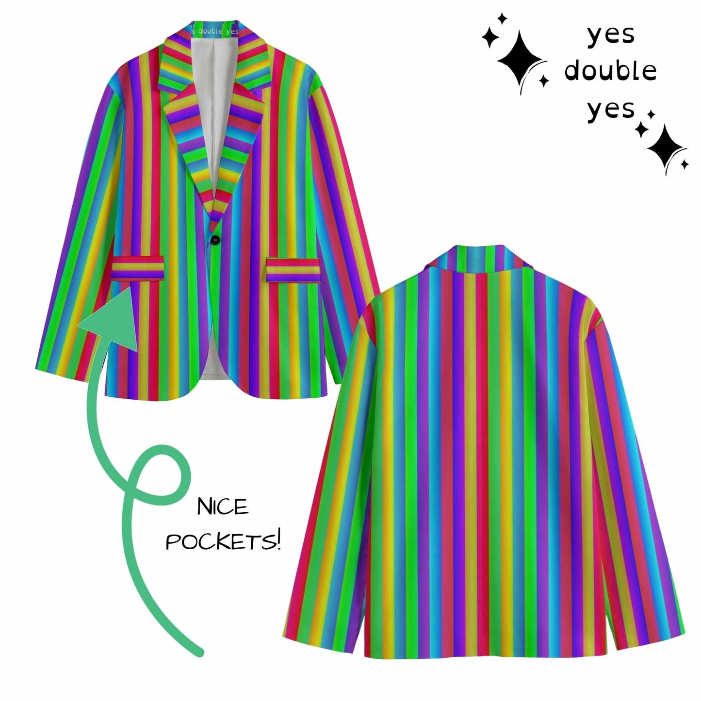 Fruit Stripe Rainbow Mens or Unisex Cotton Sport Coat