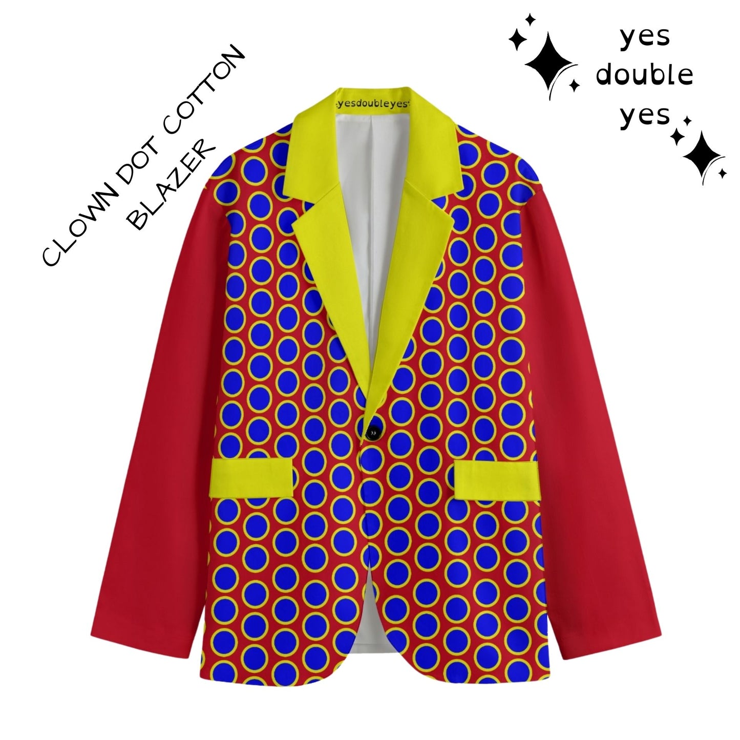 Clown Dot Blazer Cotton Sport Coat Clowncore Formal Jacket Fancy Clowning Halloween Mens Unisex