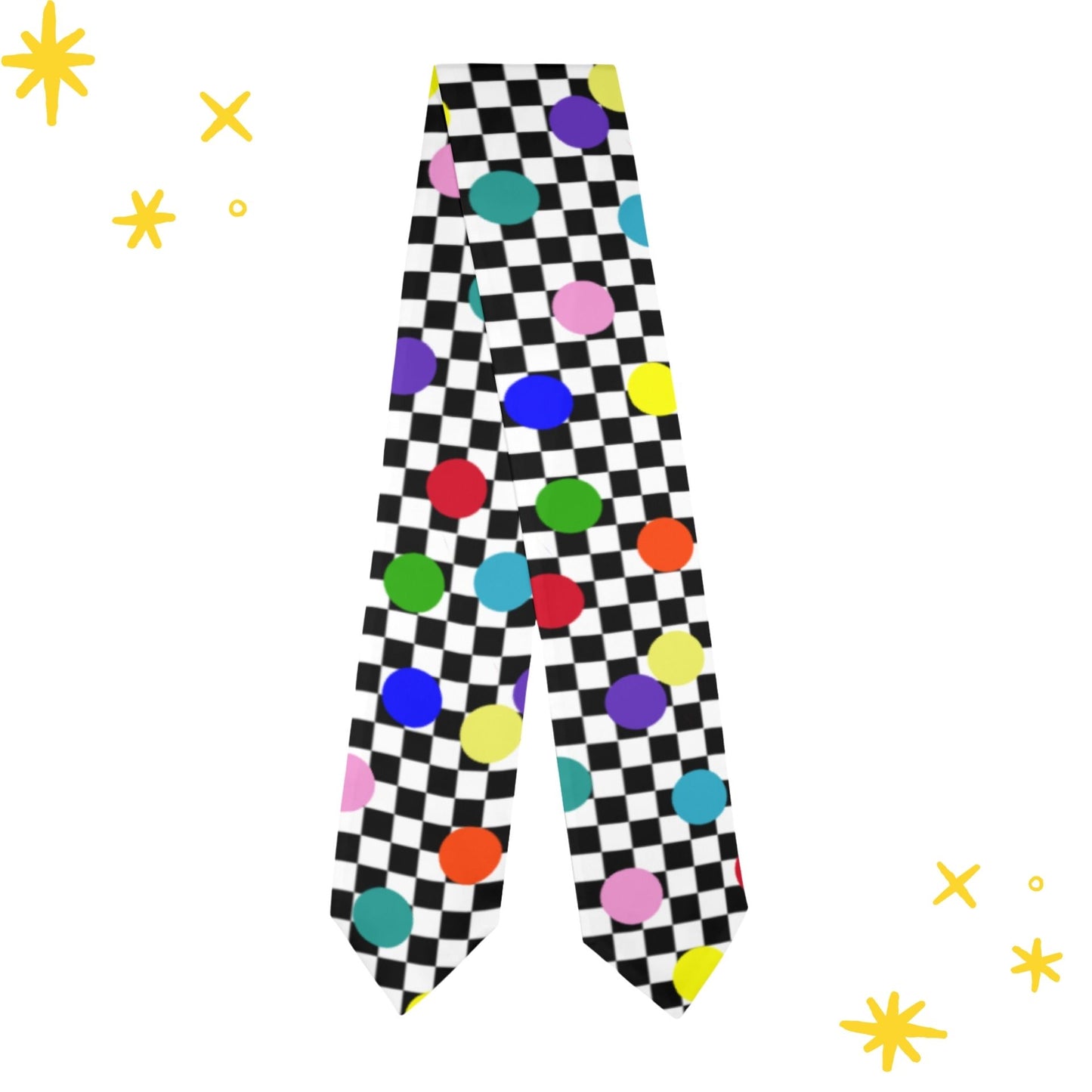 Confetti Check Clown Necktie Graduation Stole