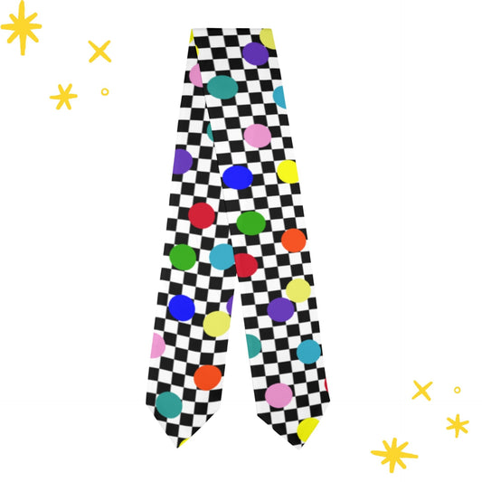 Confetti Check Clown Necktie Graduation Stole