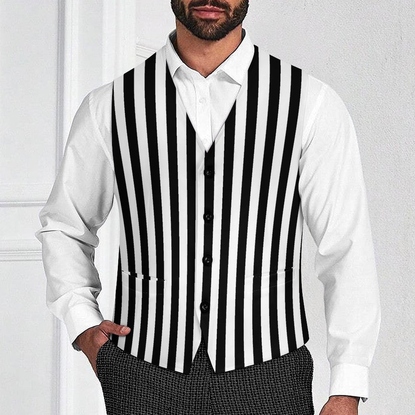 Pierrot-Streifen-Jester-Herrenweste