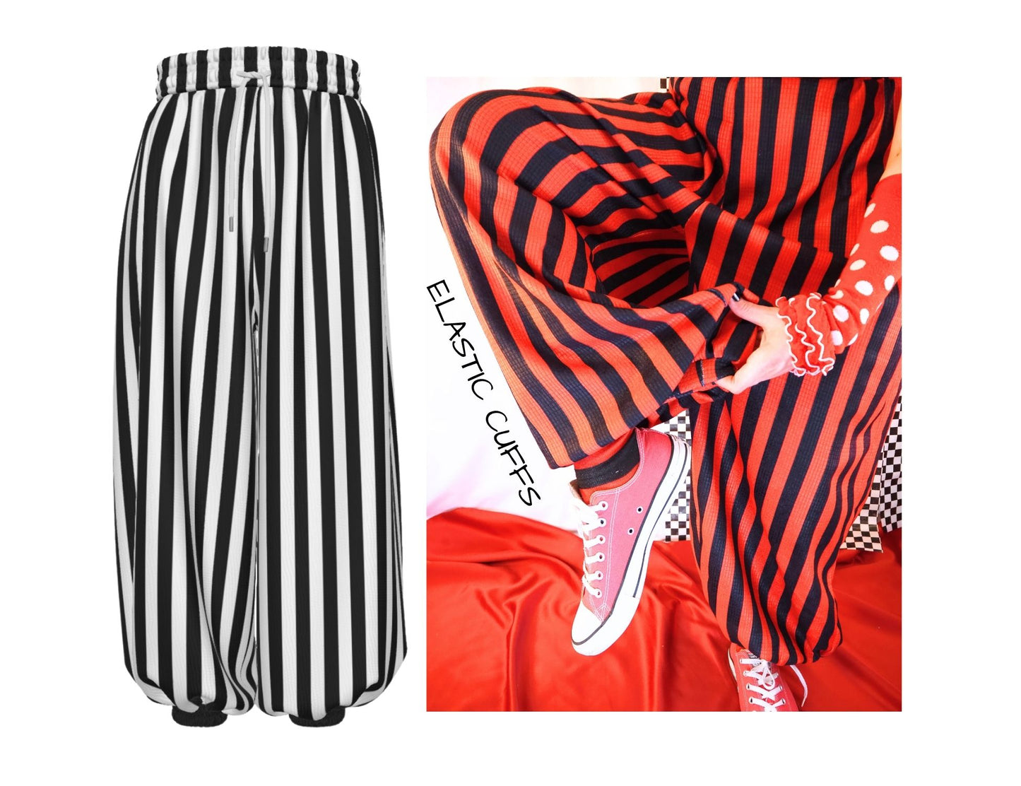 Pierrot Jester Stripe Clown Pants