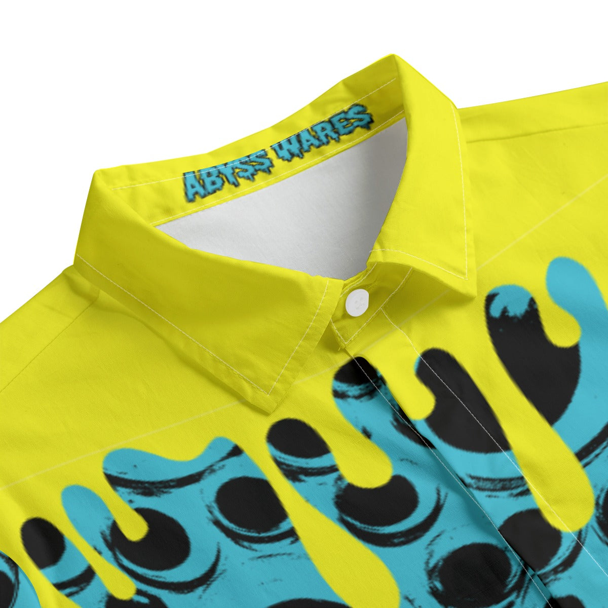 Eyeball Drip Zine Shirt Cotton Weirdcore Dress Shirt Nonbinary Style Alternative Surrealist Fashion