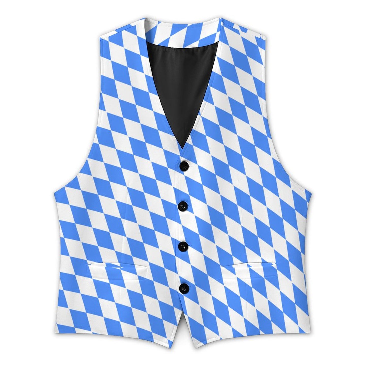 Ärmellose Anzugweste für Herren im Oktoberfest-Stil mit bayerischem Karomuster