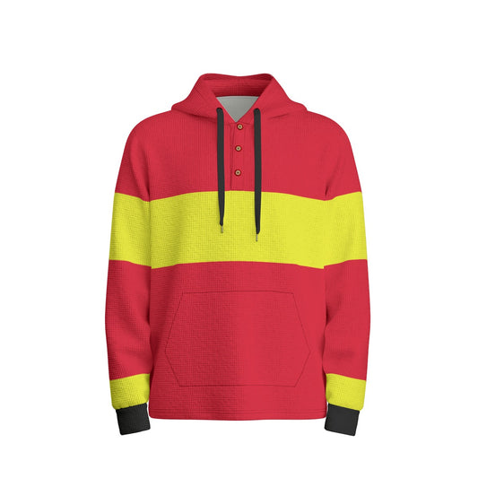 cartoon firefighter clown hoodie in cozy waffle knit fabric