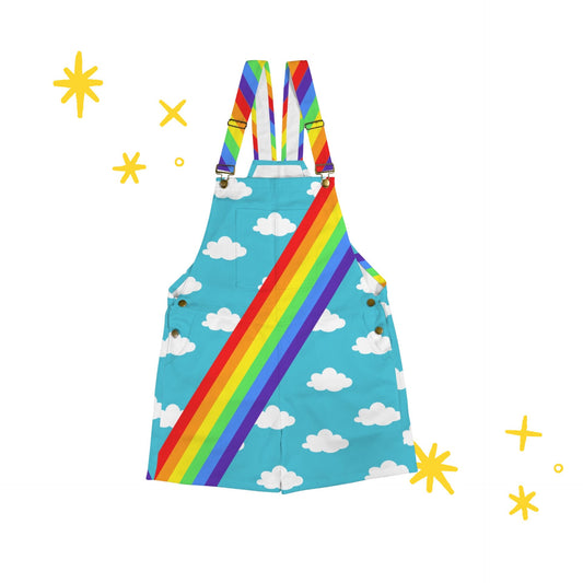 Clouds n Rainbows Shortie Overalls