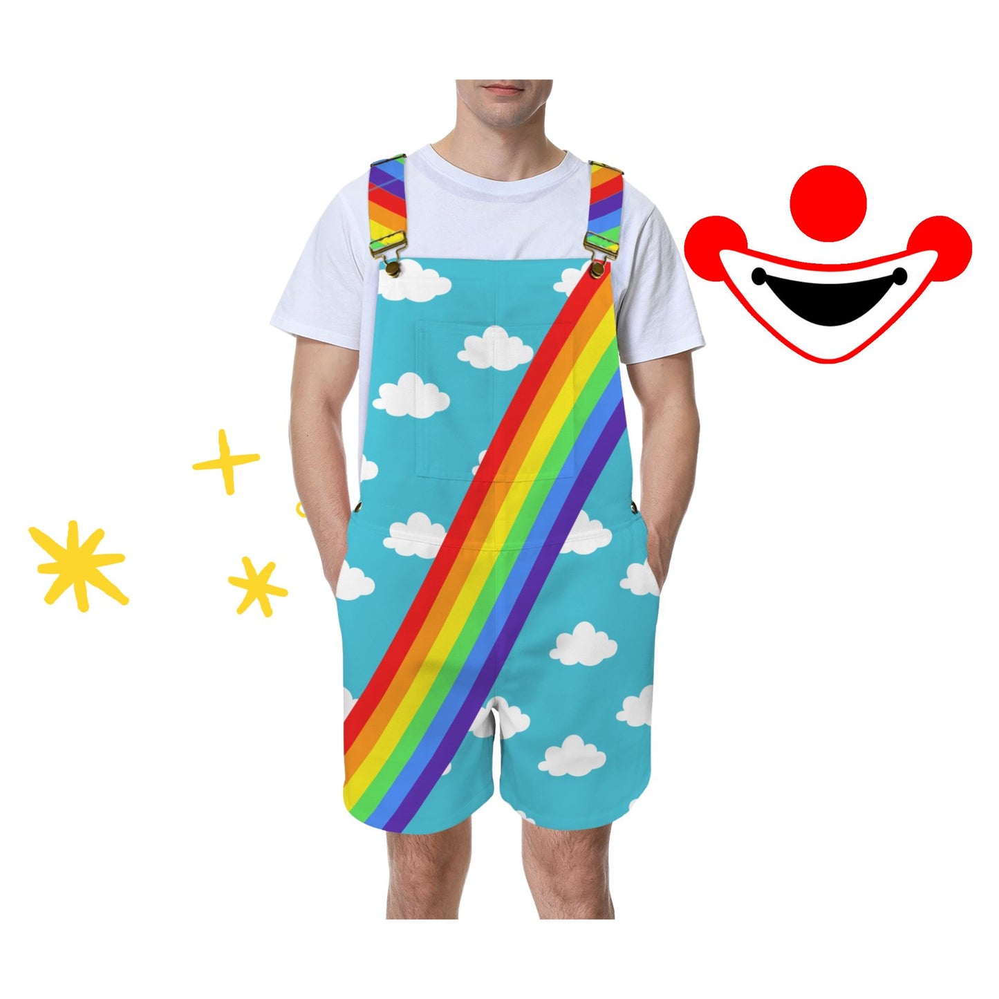 Clouds n Rainbows Shortie Overalls