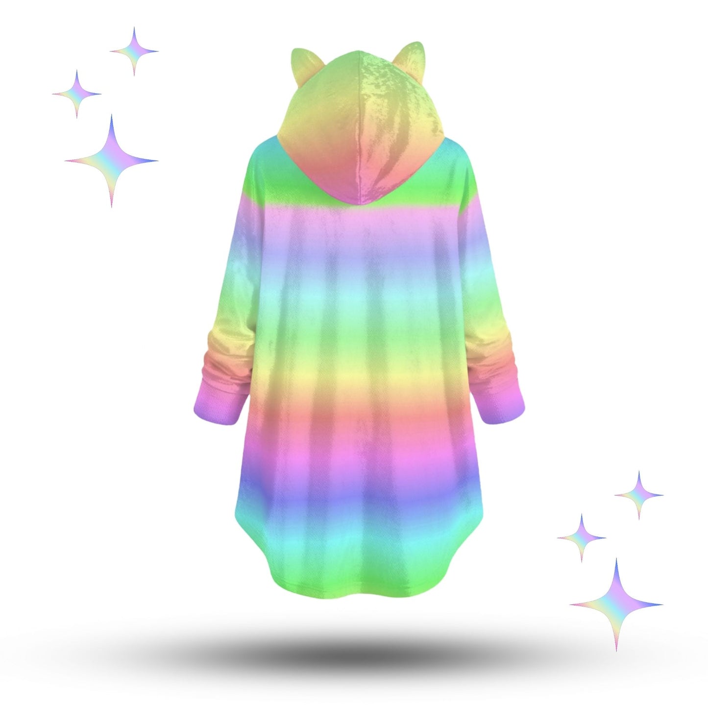 Sanfter Regenbogen-Katzenohren-Hoodie