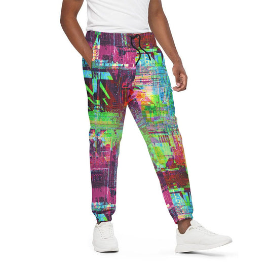 weirdcore pants unisex scenecore colorful glitch design cotton unisex joggers sweatpants