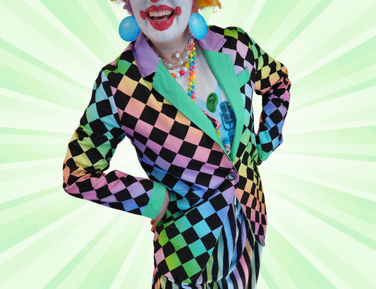 Harlequin Rainbow Cotton Clown Jacket