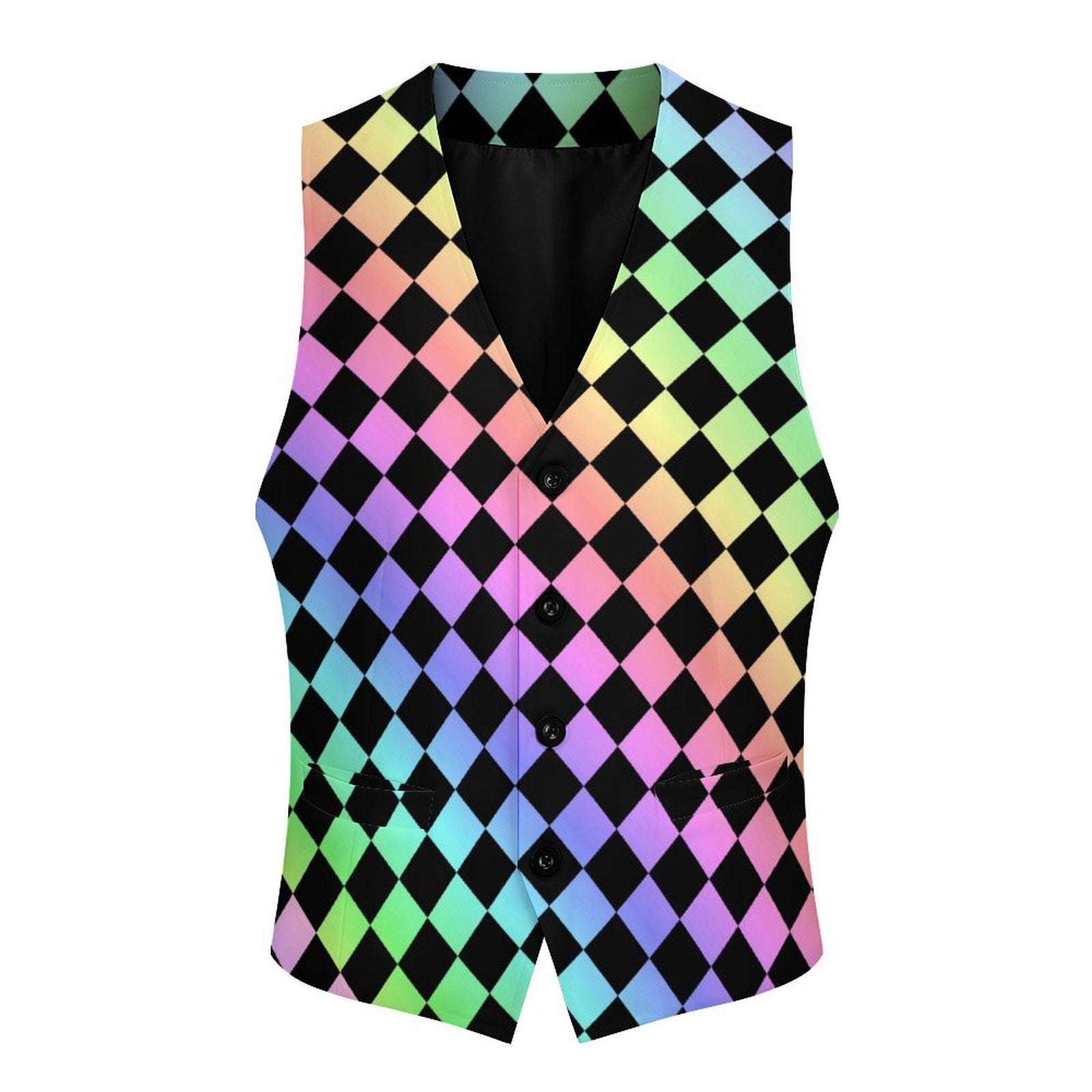 Harlequin Rainbow Gents Mens Fancy Vest