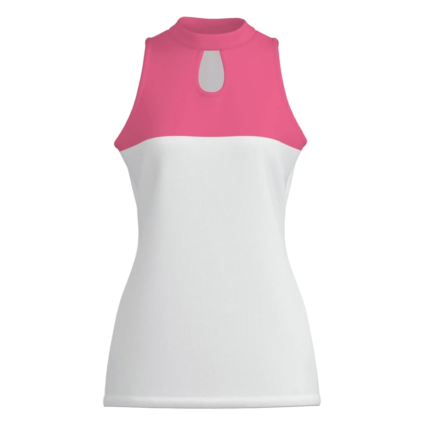 Pink and white sleeveless top 
