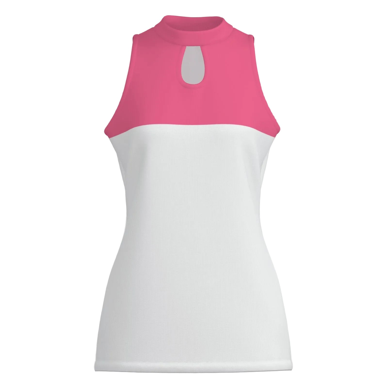 Pink and white sleeveless top 