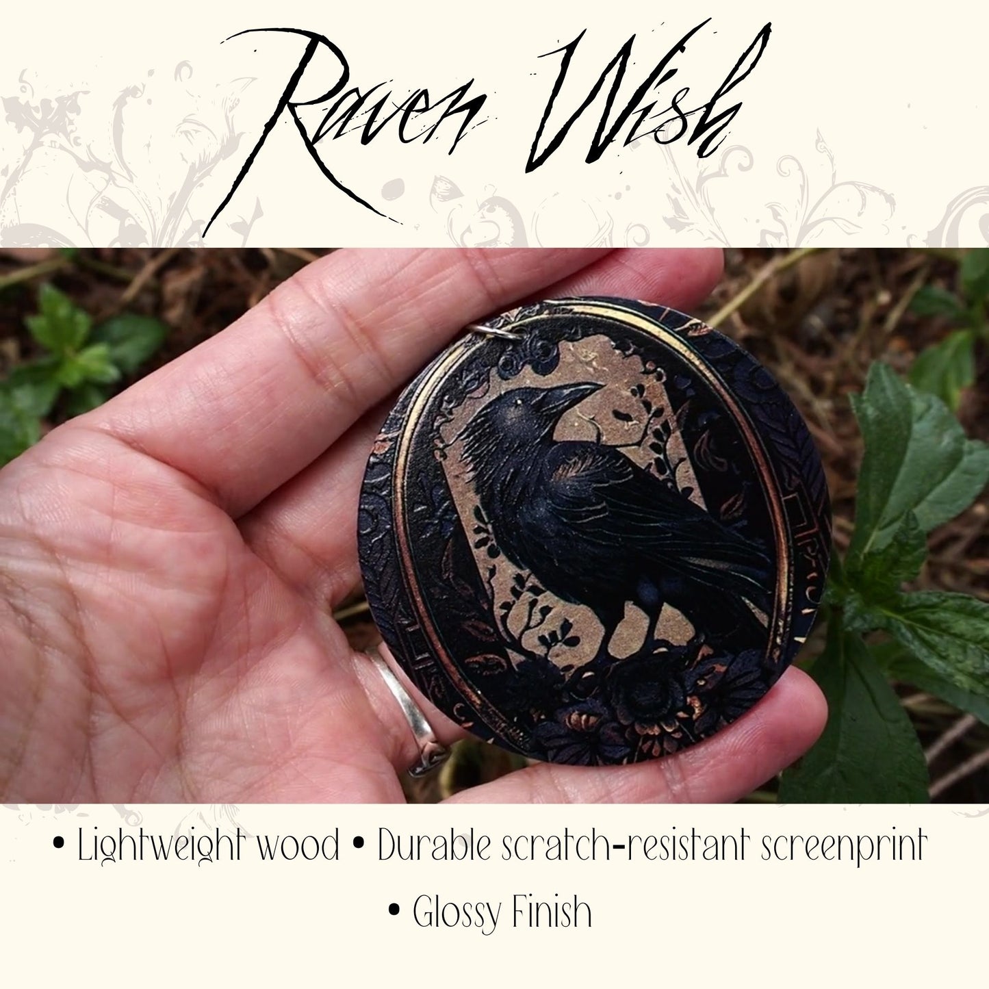 Golden Guardian Raven Earrings
