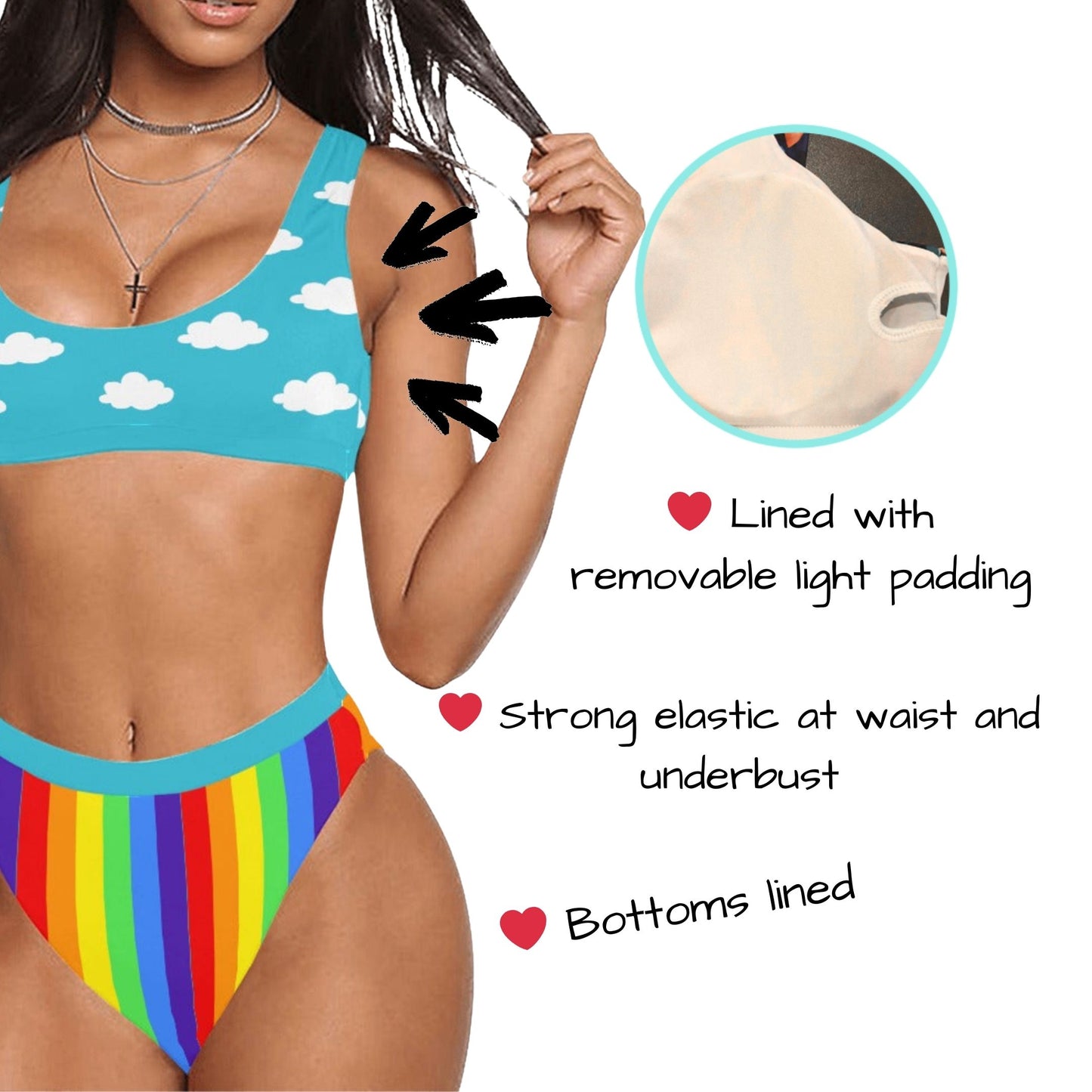 Clouds n Rainbows Sport Bikini Set