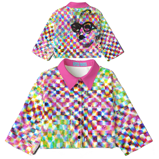 Malibu Glitchcore Bolero Cyber Coquette Denim Jacket