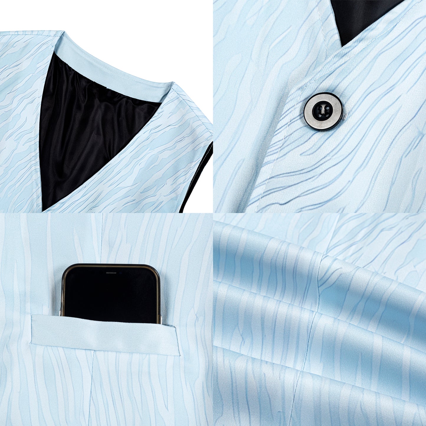 mens fancy waistcoat vest details upclose views