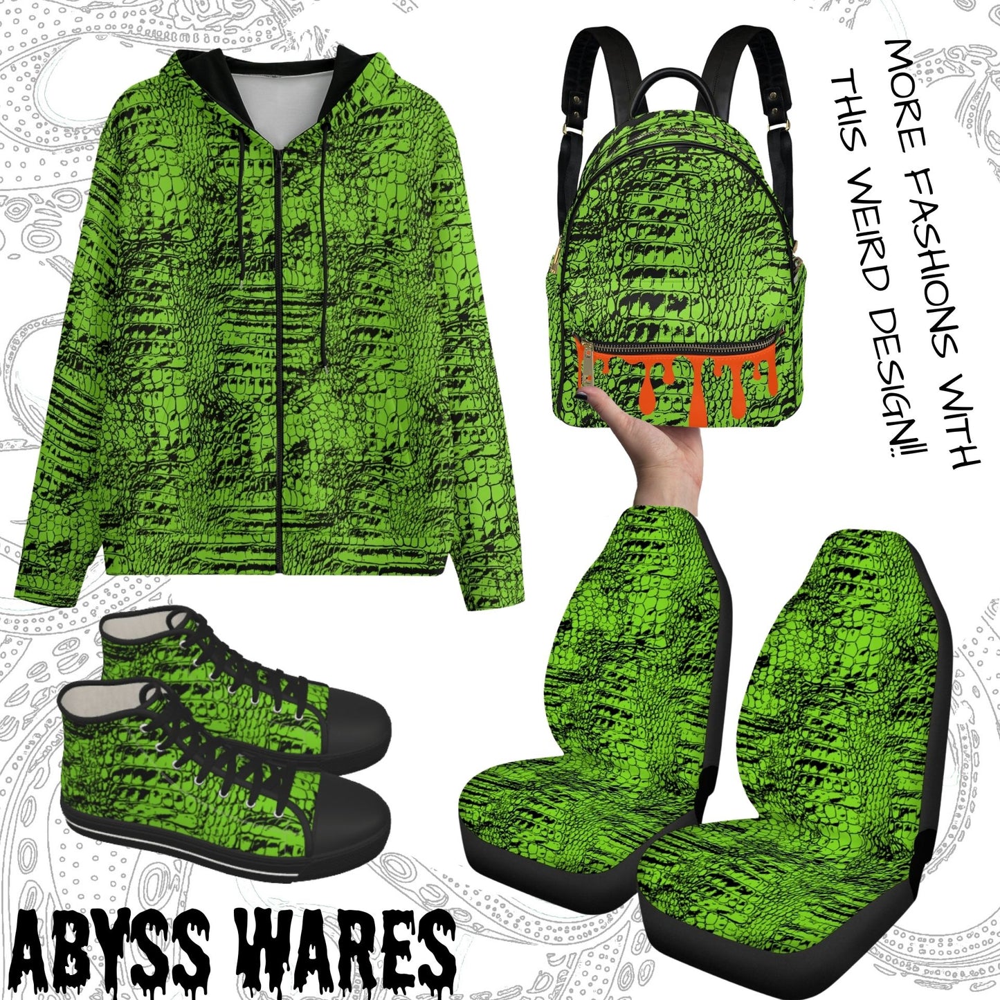 Scaley Green Boots Monster Alien Snake Skin Combat Boots Unisex EU sizing