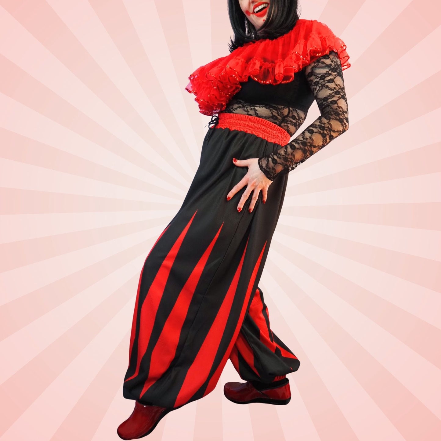 Baggy Pantaloons Mirthful Purple Dots Clown Pants