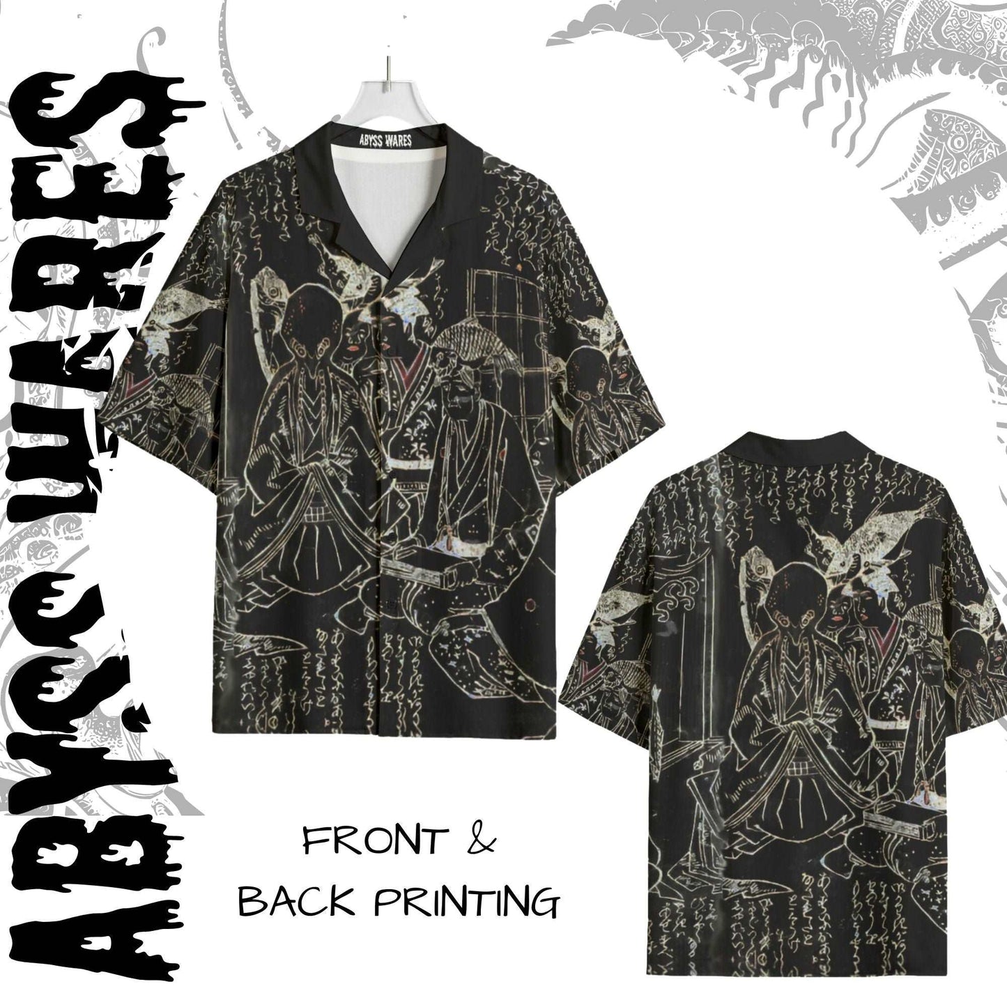 Octopus Potato Ukiyo-e Cthulhu Bowling Shirt